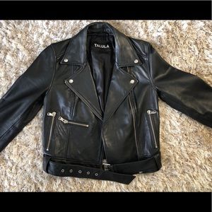 Talula 100% leather moto jacket - like new!